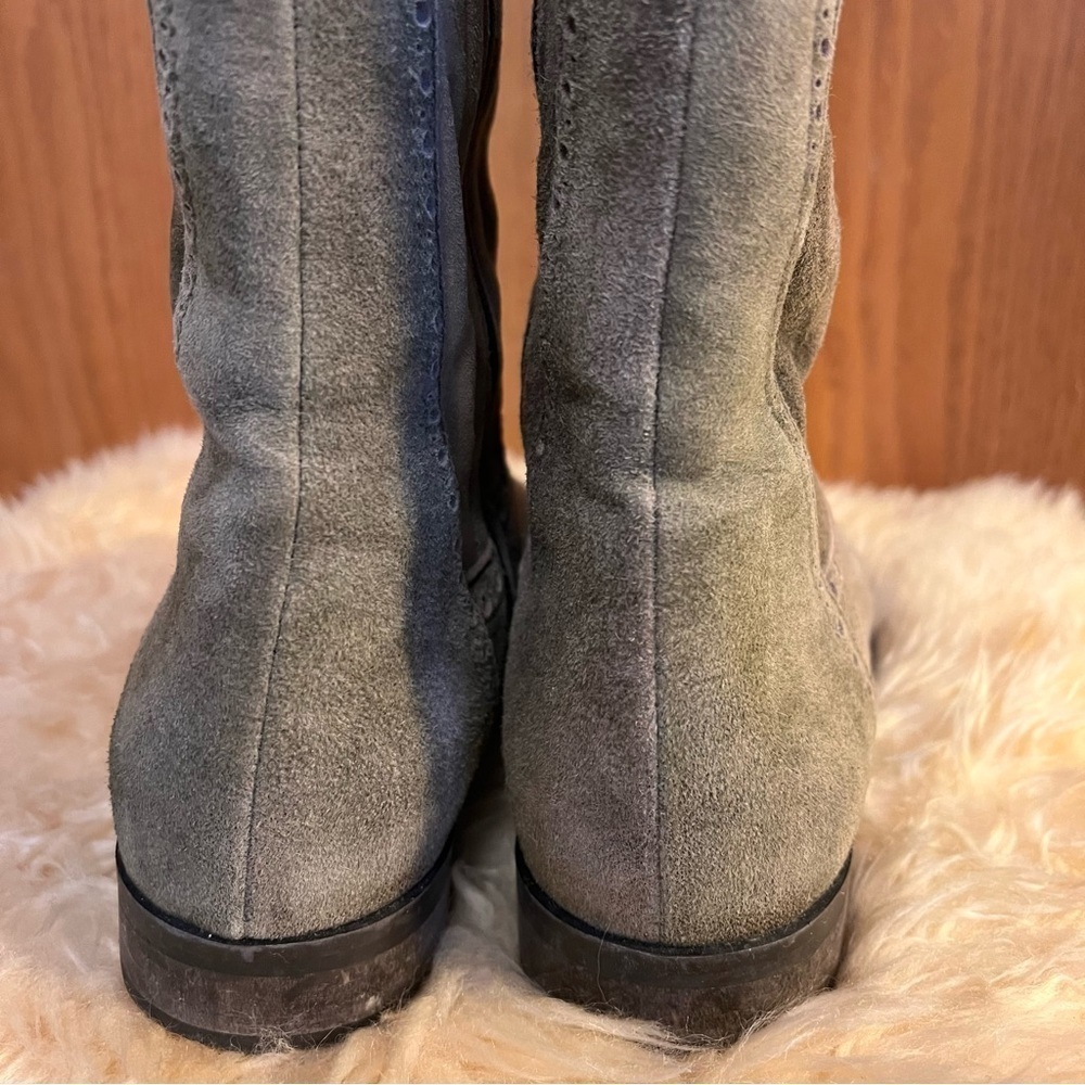 Dirndl + Bua Olive Green Suede Tall Riding Boots Sz-37 - Picture 5 of 11